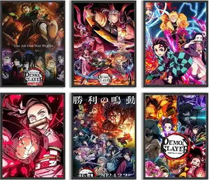 Anime Demon Slayer Poster For Kids Room Bedroom Wall Decor Canvas Art Print Manga Picture For Teen Fans Girls And Boys Birthday Gifts Ideal For Anime Lovers