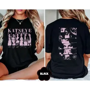 [Adult & Youth] Katseye Fans Gift Shirt for Women and Girls, Girls' T-Shirt, 100% Cotton K-POP Girl Group T-Shirt, Girls' Clothes, Casual Outdoor Sports Style, Comfortable And Breathable, Fashionable Teen Girl Spring/Summer Top EWT