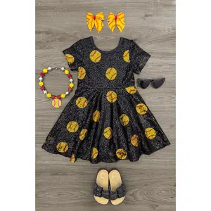 Black Sequin Softball Dress