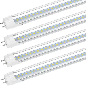 GE 2FT T8 LED Tube Light, 10W(24W Equiv.), 6000K Daylight, 1920LM, 24 Inch Type A+B LED Bulb, Plug & Play or Ballast Bypass, Double-Ended, F17T8 Fluorescent Replacement, Clear, 4 Pack, ETL