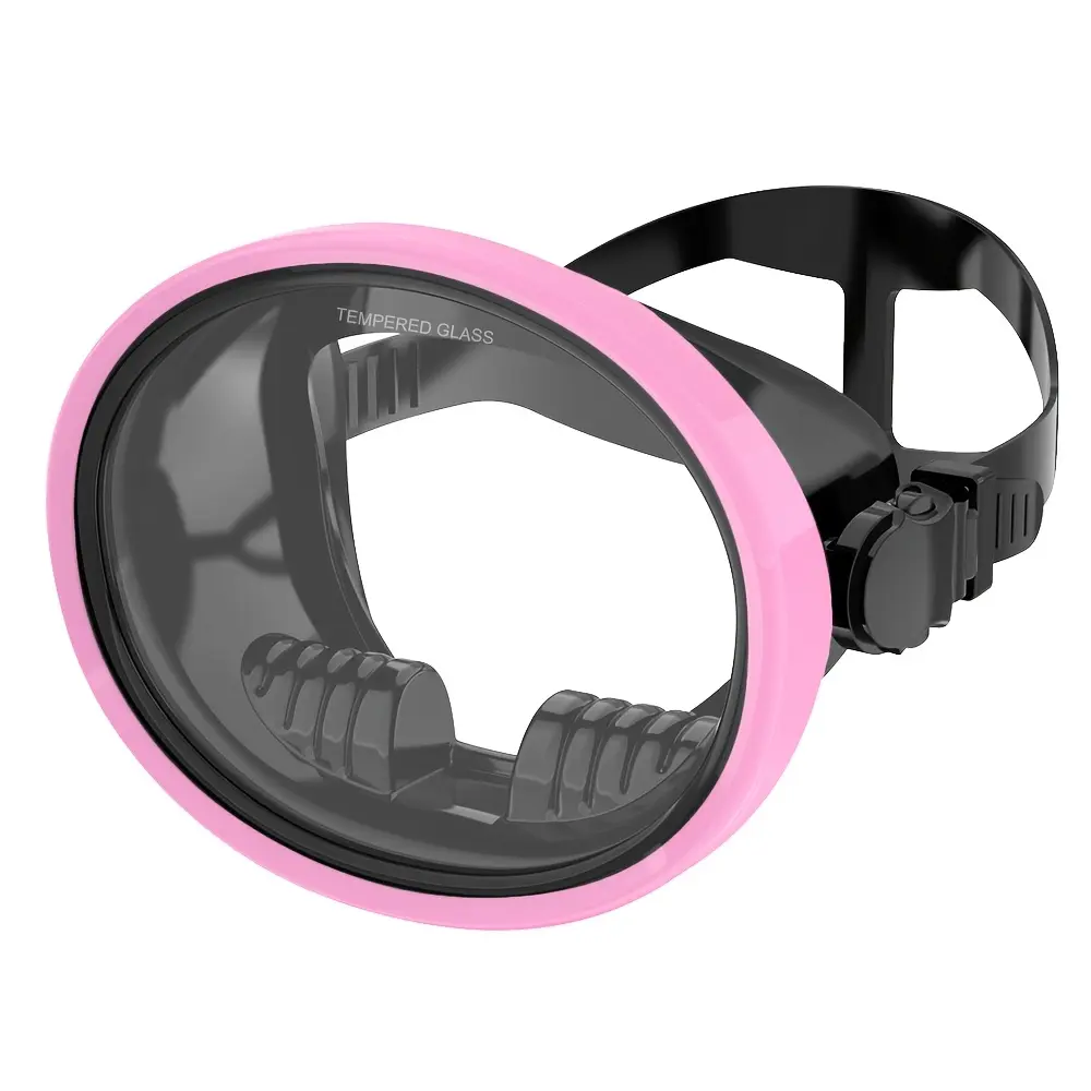 Oval Snorkel Mask / "Fisherman-style" Goggles — Classic Retro Style, Panoramic Wide View, Snorkeling Gear — Adult-sized Swimming Goggles with Tempered Glass Lenses Snorkel Gear