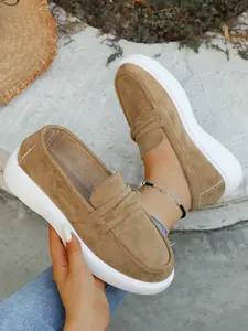 Women's Loafers Multicolor Thick Sole Slip-On, Soft Non-Slip Fashion Dress Shoes, Comfortable Casual Shoes for Daily Wear Walking Shoes