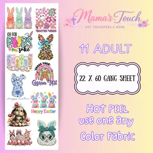 Easter - DTF Transfers 22 X 60 Gang Sheet - NOT a shirt OR a digital product!