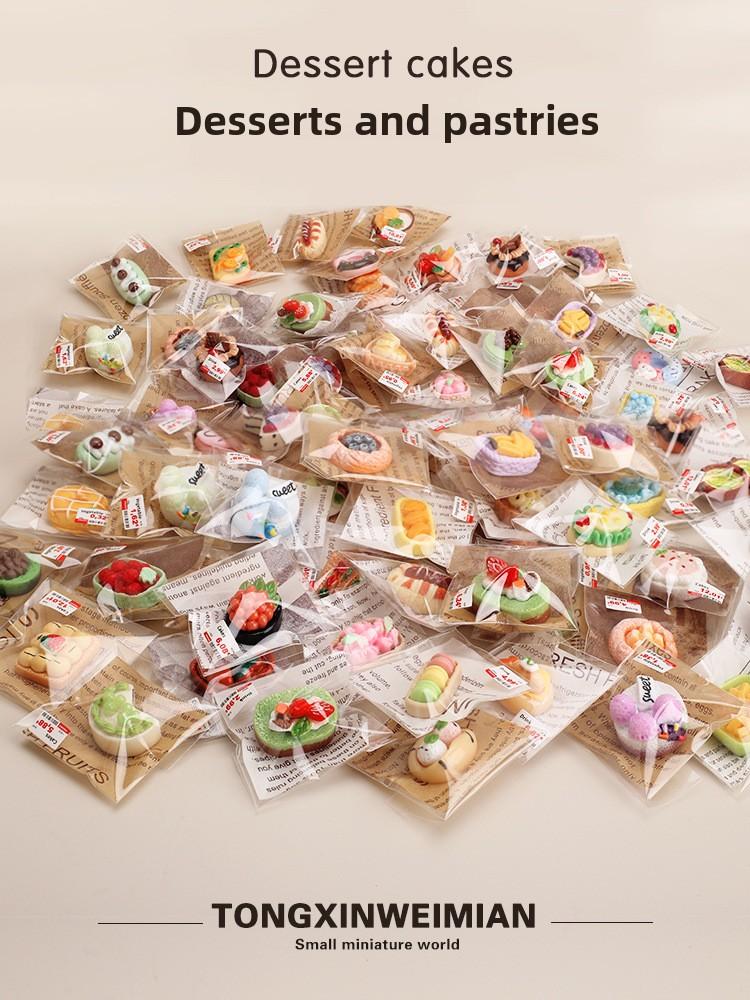 Mini Cake Dessert Pastry Bread Food Model Individually Wrapped Mini Simulation Kids Fake Model Decoration Food Decoration Kids Cosplay Party Decoration