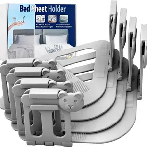 [SummerVibes] Bed Sheet Holders for Corners, Lock Bed Sheet Grippers,4Pcs Upgrade Fitted Sheet Holders Keep Sheets Firm & Tight, Bed Sheet Clips Keeping Sheets Place, Fit All Mattress Easy Install