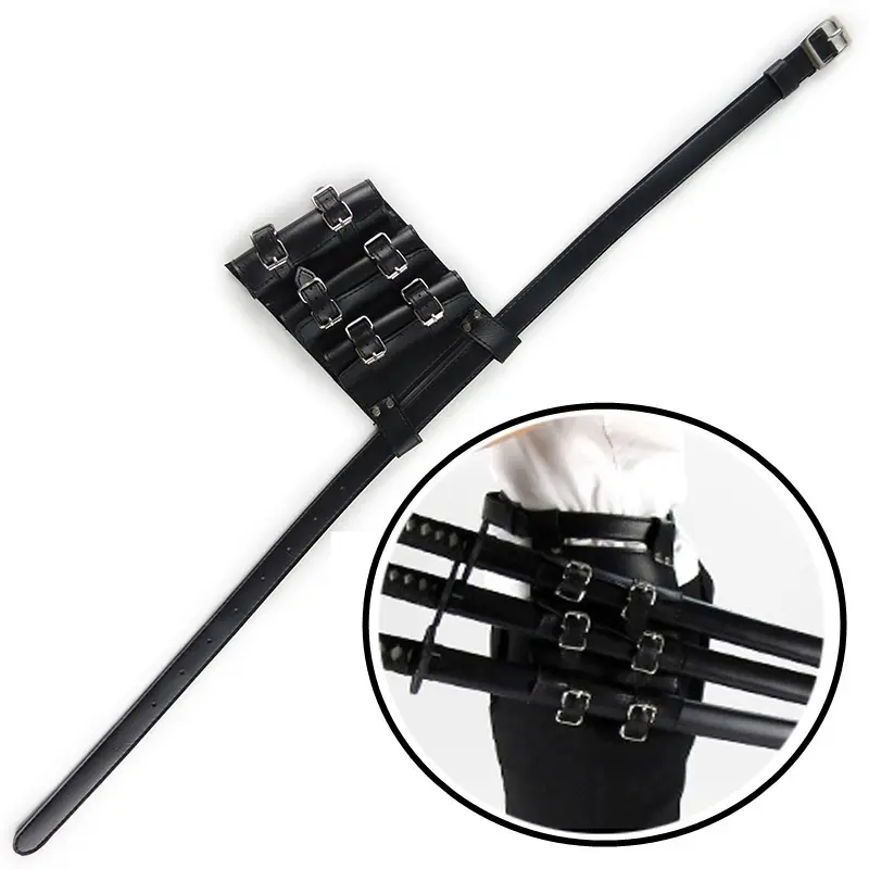 Medieval Black Katana Belt Holster Anime Cosplay Costume Prop Accessories Real Size Japanese 3layers Katana Original Belt Holder Samurai Sword Sleeve Waist Gift