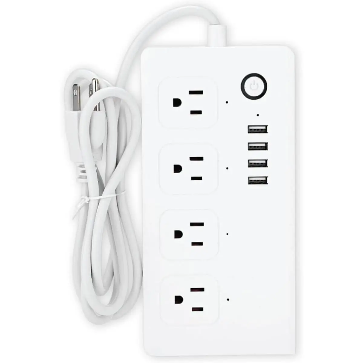 VCOOL Smart Powerstrip, WiFi Smart Surge Protector with On/Off Light Indicators, 4 USB Ports & 4 AC Outlets,Compatible with Alexa & Google Home for Voice and Remote Control & Timer Schedule - White power extension cord powerstrip plug strip