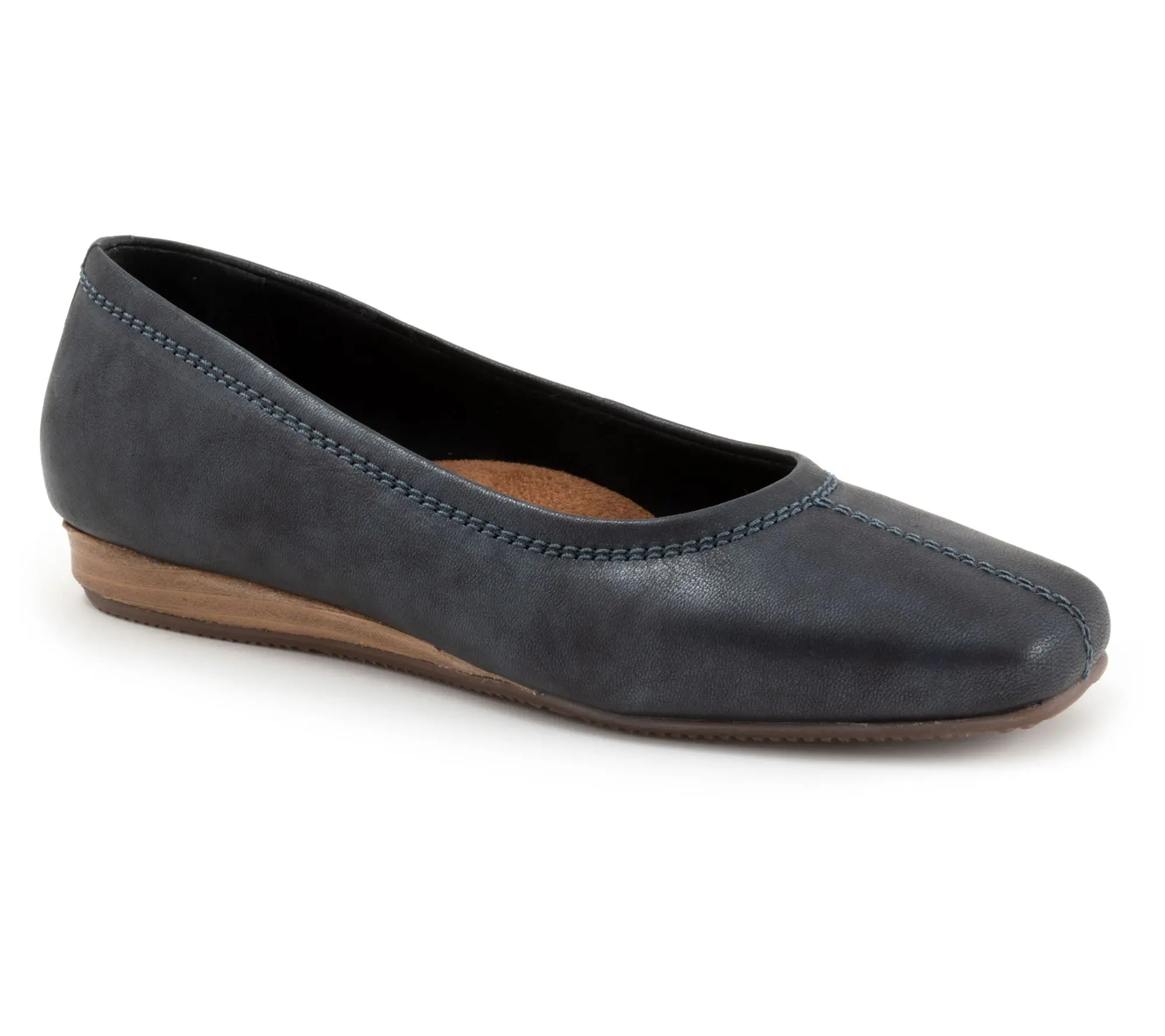 Softwalk Vera Cruz Leather Mini Wedge Ballet Flat