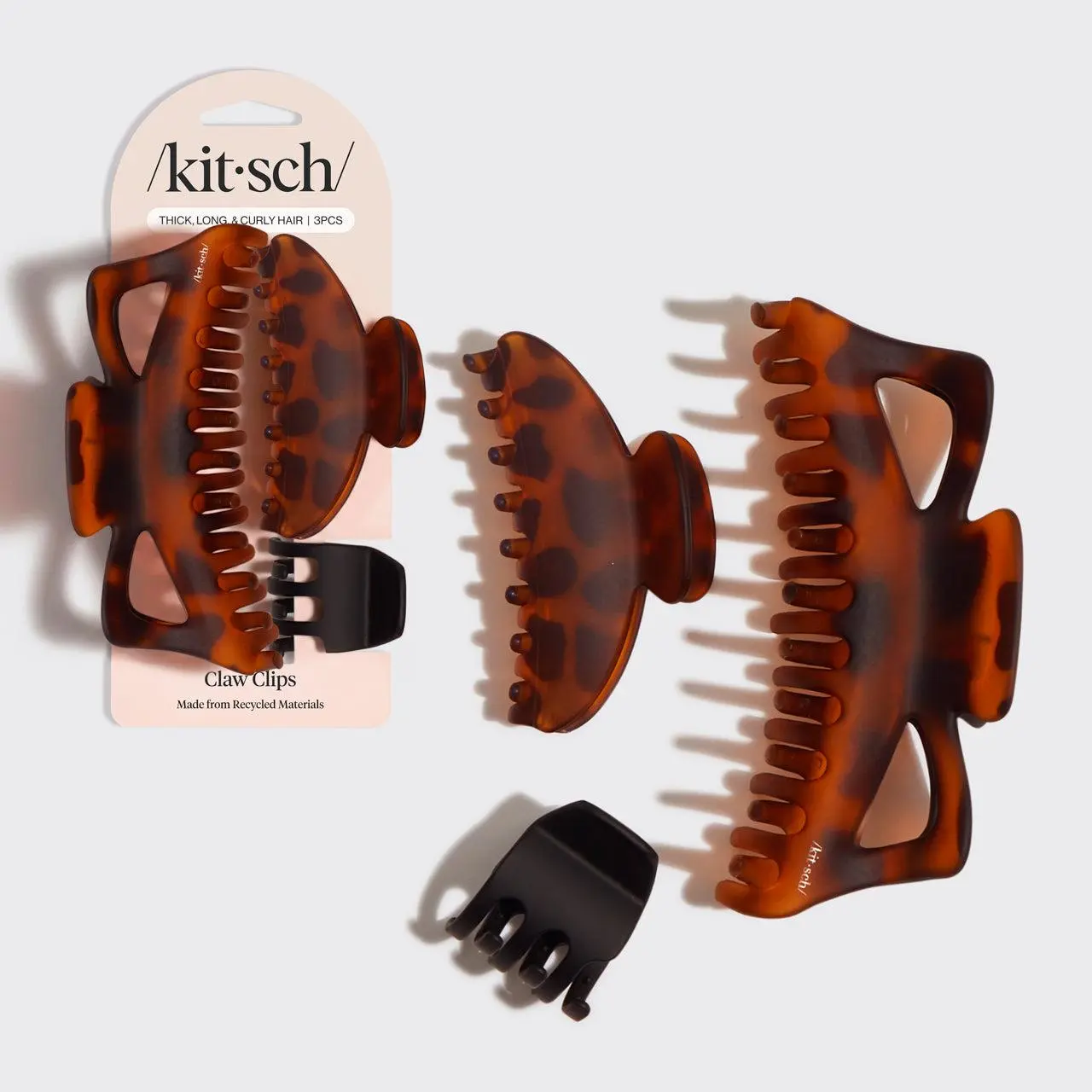 Recycled Plastic Assorted Claw Clips 3pc - Jumbo