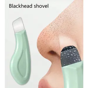 Manual Blackhead Remover Tool, Blackhead Extractor Tool, Deep Pore Cleansing Scraper, Acne Extraction, Facial Cleaning Brush, Non-Electric Skincare, Mint Handle
