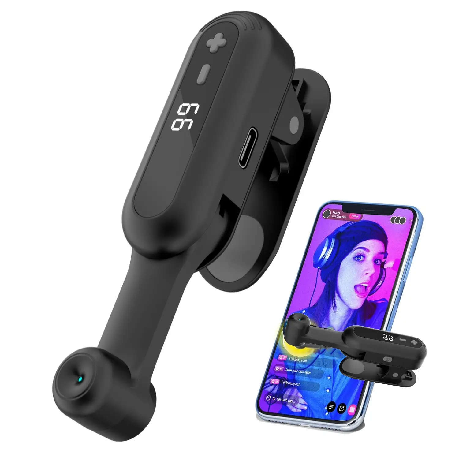 Adjustable Speed Wireless Auto Clicker, Rechargeable Smart Screen Tapper, Ultra Quiet Hands-Free Automatic Touch Device for Live Streaming Likes Mobile Games and Daily Phone Tasks