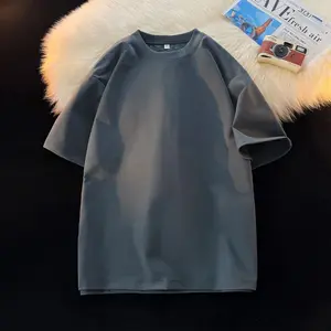 Kyn Apparel 2026 New Unisex 200g Heavy Cotton T Shirt Full Shoulder Short Sleeve Loose Couple Summer Half Sleeve Basic Casual Streetwear Tee