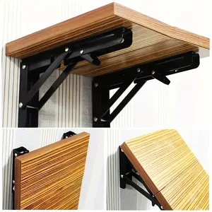 Two-piece folding shelf bracket with four screws, maximum load 330 pounds, suitable for heavy folding shelf bracket of workbench, saving space and bracket, Merry Christmas.