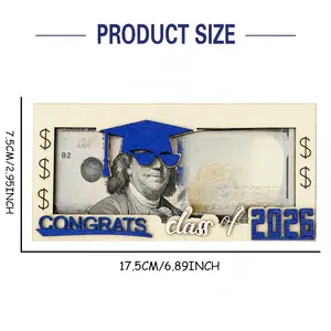 Graduation Gifts 2026 Money Holder, Wooden Graduation Money Cash Envelope Box for Class of 2026 Senior College University Graduates Holiday Christmas Gifts