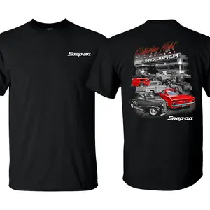 Snap-on Saturday Night Special - Snap-on Vintage Garage T-Shirt for Men - Double Sided Printed 100% Cotton Fitted Crew Neck Short Sleeve Casual Unisex Top Made in USA summerwins