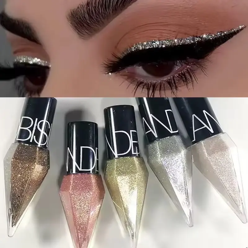 Professional Glitter Eyeliner Liquid Silver Rose Gold Color for Women Makeup Versatile Use for Everyday Wear to Special Events