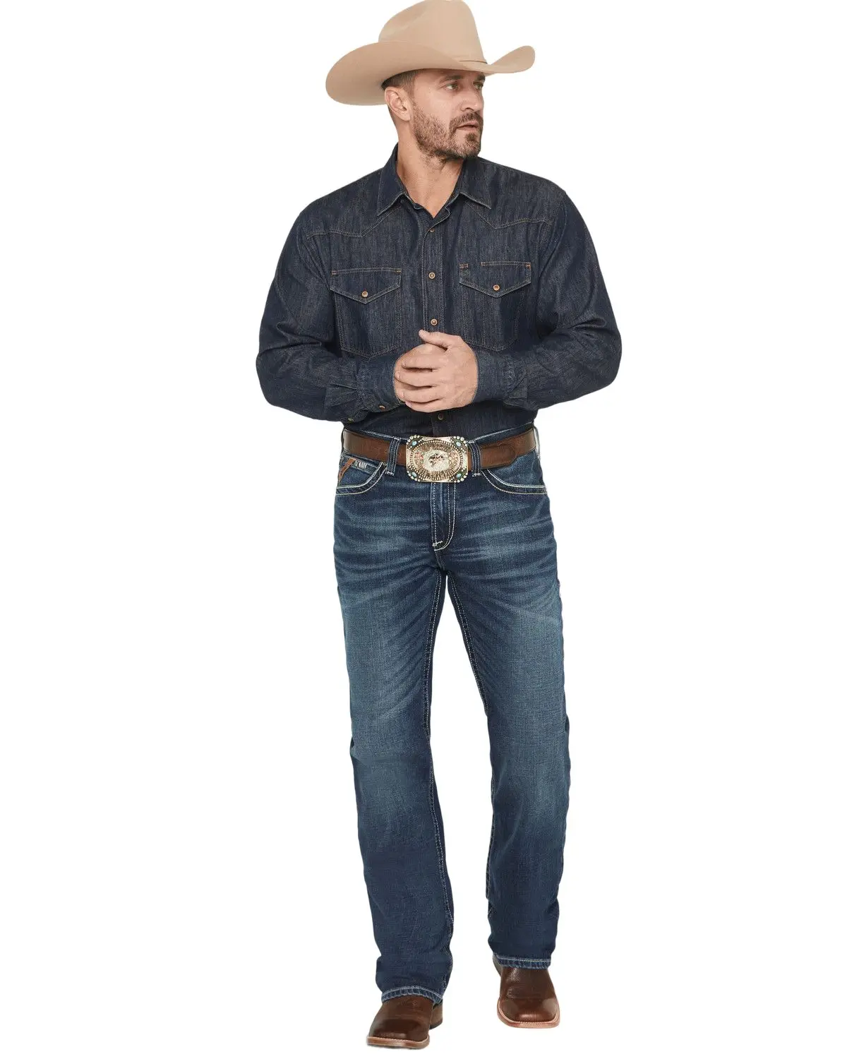Ariat Men's Men'S Boot Barn M4 Adkins Dark Wash Relaxed Fit Stretch Bootcut - 10021767