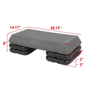 ZENY 28'' Adjustable Aerobic Step Platform W/4 Risers, Exercise Workout Stepper Non-Slip Surface