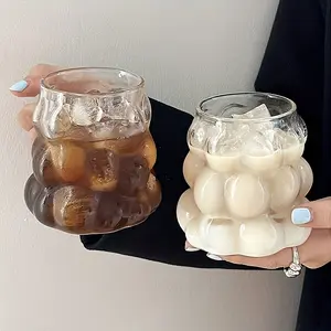 1 Piece Clear Three-Dimensional Shaped Glass Cup, Shot Glass, Iced Coffee, Juice and Dessert Cup, Reusable and Easy to Clean, Multi-Purpose Drink Cup for Restaurant, Bar and Household Use, Whiskey Glass Gift