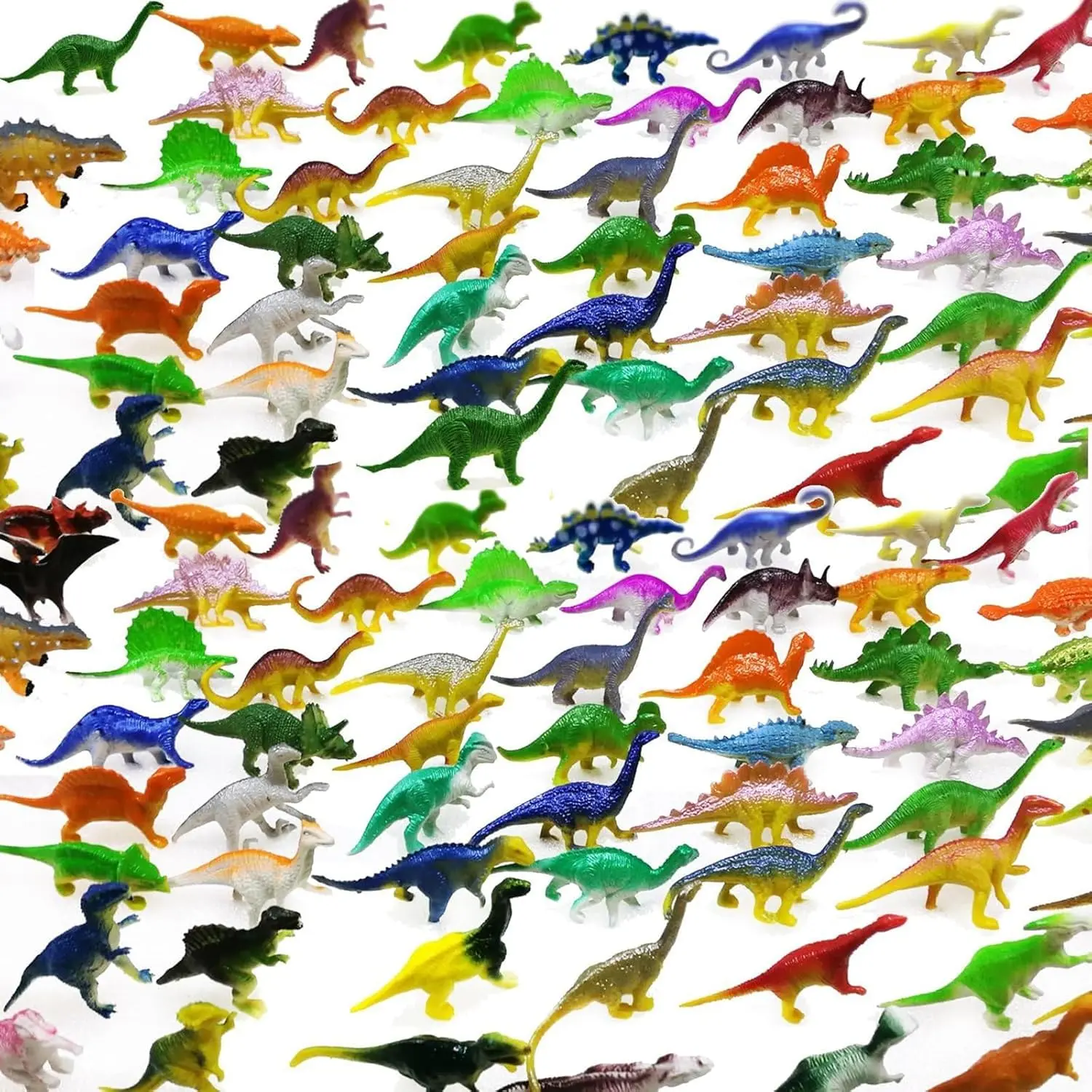 Dinosaur Toys, Plastic Mini Dinosaur Figure Toy Set Including T-rex, Stegosaurus, Monoclonius for Kids Toddler Dinosaur Birthday Party Favors, Christmas Easter Eggs Filler Gifts, 78 Pack