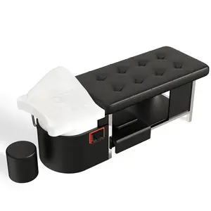 Baasha Professional Massage Shampoo Bed with Steaming & Water Circulation Function Light Therapy, Comfortable Memory Foam, Head Spa Equipment, Facial Shampoo Bed with Bowl