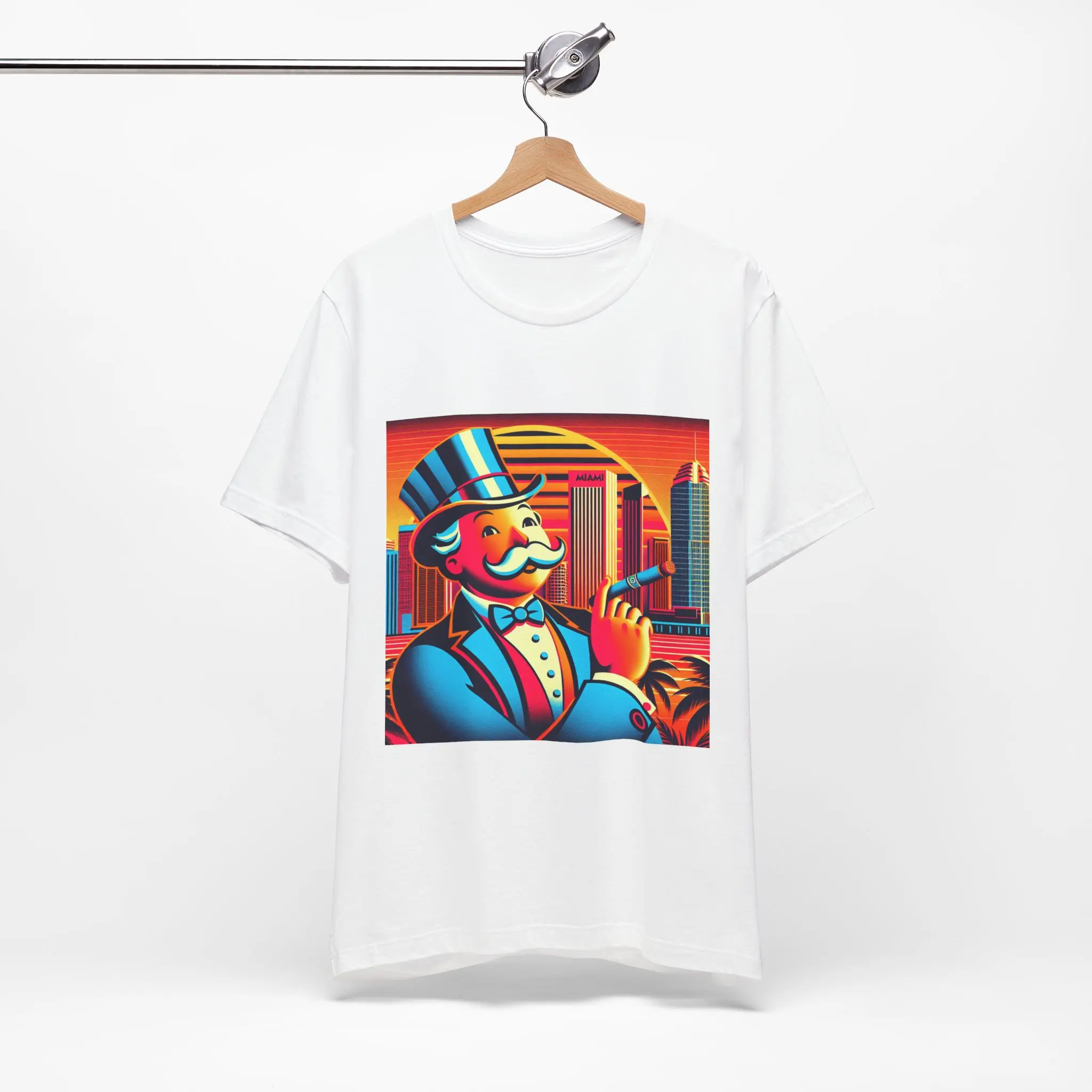 Miami Monopoly Hustle Unisex Tee, Miami Board Game Shirt, Monopoly Fan Gift, Miami Cityscape Tee, Miami Beach Shirt