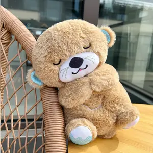 Crowned Cuddles - Soothing otter for Baby , toddler - Snuggle Otter, Portable Plush Soother with Music, Sounds, Lights and Breathing Motion