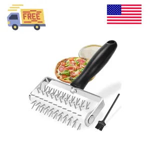 Pizza Dough Docker, Premium Dough Roller with Stainless Steel Spikes