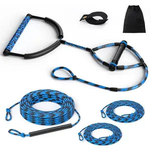 75FT 4 Sections Adjustable Floating Wakeboard Tow Rope with Handle, Water Ski Ropes for Waterskiing Wakeboarding Kneeboarding Watersport