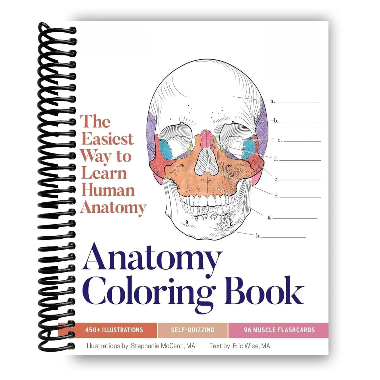 Medical Coloring Book - Kaplan Test Prep Spiral-Bound Book by Stephanie McCann, Ericc Wise, with 450+ Illustrations, Full Coverage & 96 Muscle Flashcards (Children's Literature & Art)