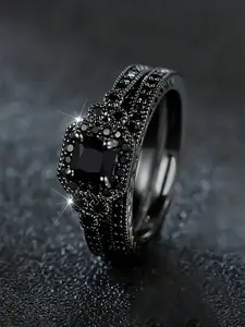 1 PC Glamorous Cubic Zirconia Ring For Men Party Accessories Jewelry Gift Artificial Crystal Ring