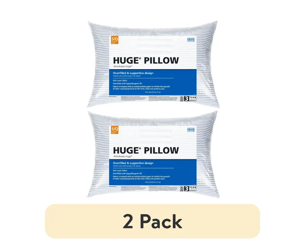 Huge Overfilled Bed Pillow, Standard/Queen, Soft Material, Ideal for Comfort and Support