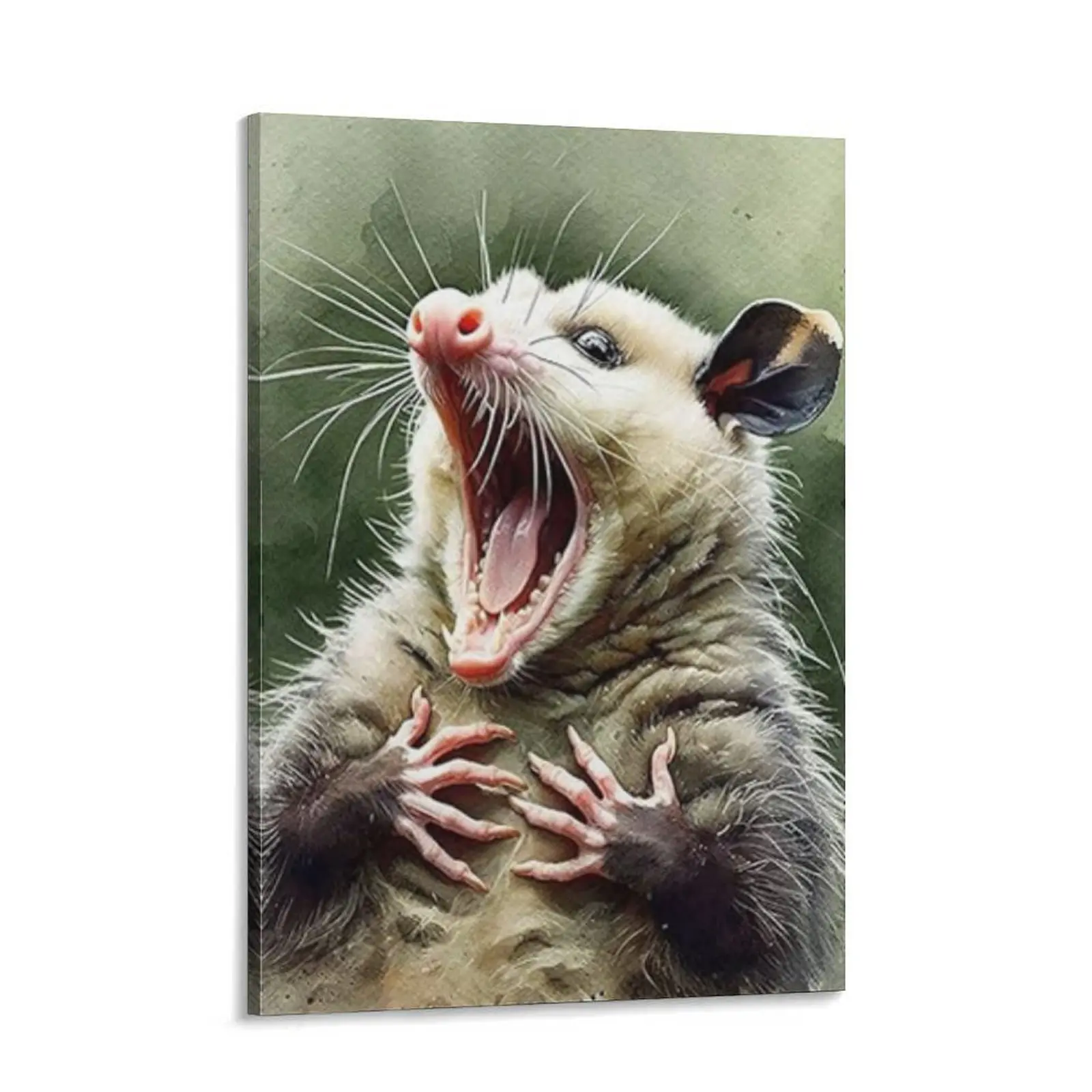 Funny Opossum Canvas Poster - Artistic Vibrant Bohemian Print, Durable Home Decoration, Farmhouse Bedroom Wall Art, Animal Lovers Gift, Lasting Clarity Accent Piece, Funny Decor