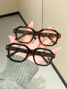 2 Pairs of Women's Square Frame Glasses, Tortoise and Lightweight Frames, Comfortable Fit for Daily Commute & Casual Style, Blue Light Glasses