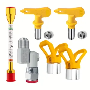 6-Pack Universal Joint Set, Includes (211.311) Swivel Connector, Garden Hose Connectors, 2 Spray Head Bases and 7.87-Inch Extension Wand, Suitable for Interior and Exterior House, Garden, Fence, Precision Automotive and Wall Painting