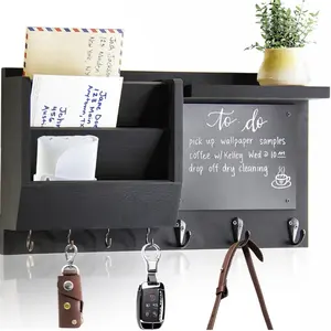 Key Holder for Wall - Mail Holder Organizer Wall Mount with Shelf - Hanging Key Rack Hanger with Hooks Decorative for Home Coat Letter Dog Leash Entryway Living Room Decor Decoration