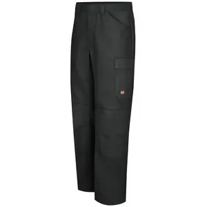 Red Kap Men's Double Knee Auto Shop Uniform Cargo Pants with ZeroSkratch - Black - Size 40