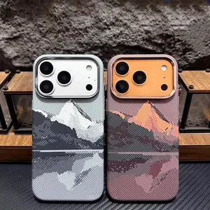 2026 New Luxury Alpine Stream Kevlar Texture Skin-Friendly Magnetic Phone Case Casing for iPhone 17 Pro Max 17 16 Pro Max 16 15 Pro Max 15 14 13, Strong MagSafe Compatible, Full Coverage Protection, Premium Hard PC, Shockproof Anti-Drop Anti-Scratch