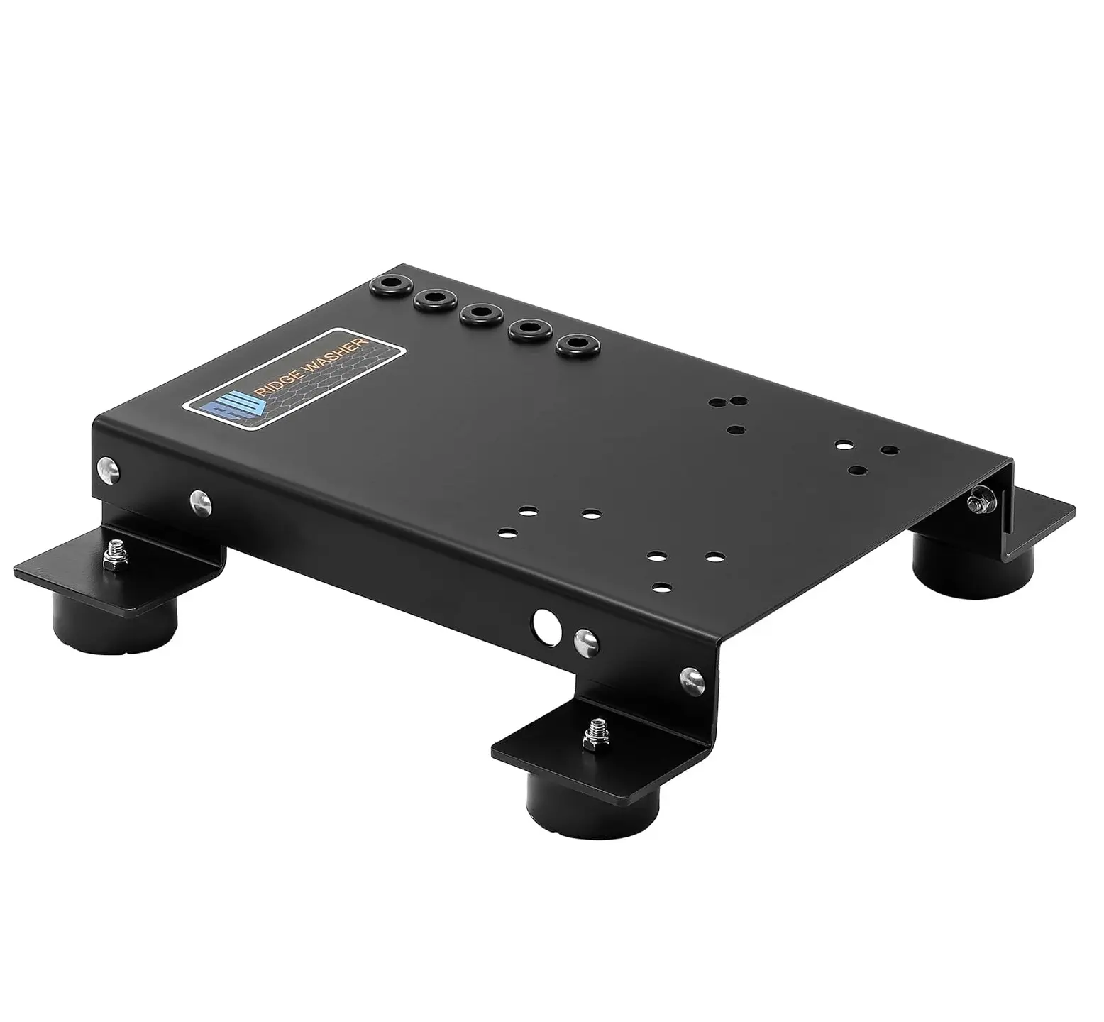 RIDGE WASHER Pressure Washer Skid Plate Frame, Painted Steel with Detachable Fixed Rubber Feet, 10’’x 16’’ Skid Plate