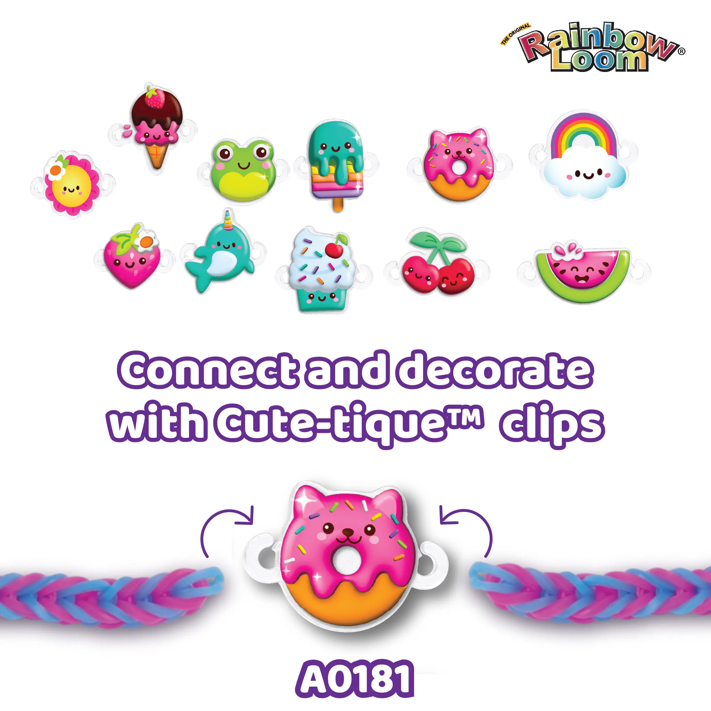Rainbow Loom Cutie Club Kit featuring Auto Loom and 1000 rubber bands Handmade Crafts Braceletmaker Beading Supplies Bracelet Making Kit