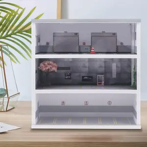 1:64 Scale Diorama Parking Display: Modern Acrylic Car Model Storage & Decor! Organiser Racks