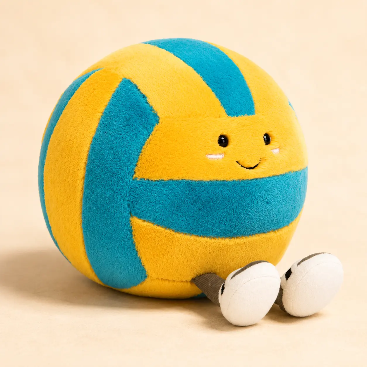 Jellycat Amuseables Beach Volleyball Plush Toy – Adorable Soft Sports Ball with Legs, Birthday Gift and Room Decor