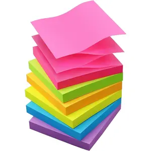 Osboo Sticky Notes 3x3 Pop Up Self-Stick Notes Pads with 6 Bright Colors, Easy to Post for Office, School, Home, 6 Pads/Pack, 100 Sheets/Pad(Pop Up)