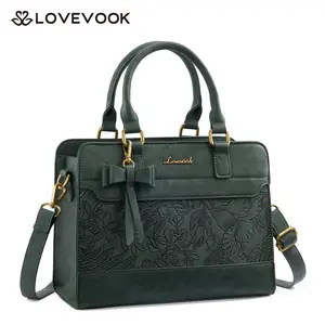 LOVEVOOK 11.5inch Small Handbag for Women, PU Leather Tote Bag, Bow-decorated Wallets, with Adjustable and Detachable Shoulder Straps, Satchel Shoulder Crossbody with Zipper,Perfect Gift Choice