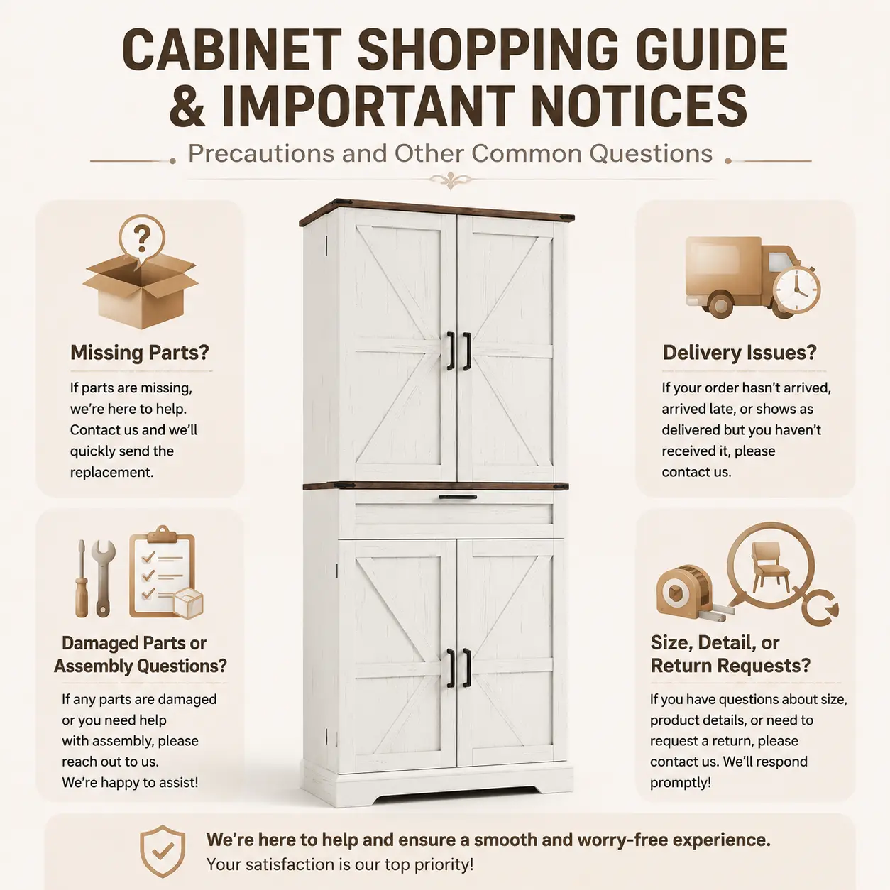 FUSOU Furniture: After-Sales Service for Cabinets; One Package Shipping