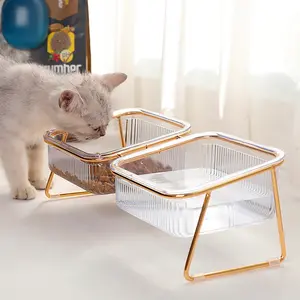 Non-slip lift pet rice bowl designed for dogs and cats - tilted design for comfortable feeding - improves feeding, aids digestion and reduces neck pressure