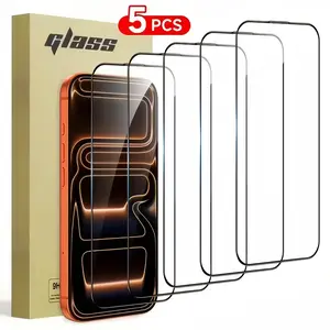 2/5/10pcs Tempered Glass Screen Protector For Apple for iphone 17/11/12/13/14/15/16 Pro Max Plus X/XS/XR/16E/Air/ Series, Ultra-high Definition, 9H Hardness, Scratch And Shatter Resistant, Dustproof, Easy To Install, Phone Screen Protector