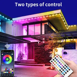 50ft Permanent Outdoor Light,RGB Eaves Lights with App Control Remote,DIY IP67 Waterproof led Lights,Outside Light for House,Halloween,Roof,Garden,Christmas Decorations