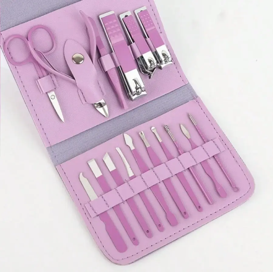 Professional Stainless Steel Grooming Set, Basic Home Care Kit with Clippers & Cuticle Tools, Includes Scissors for Personal Use