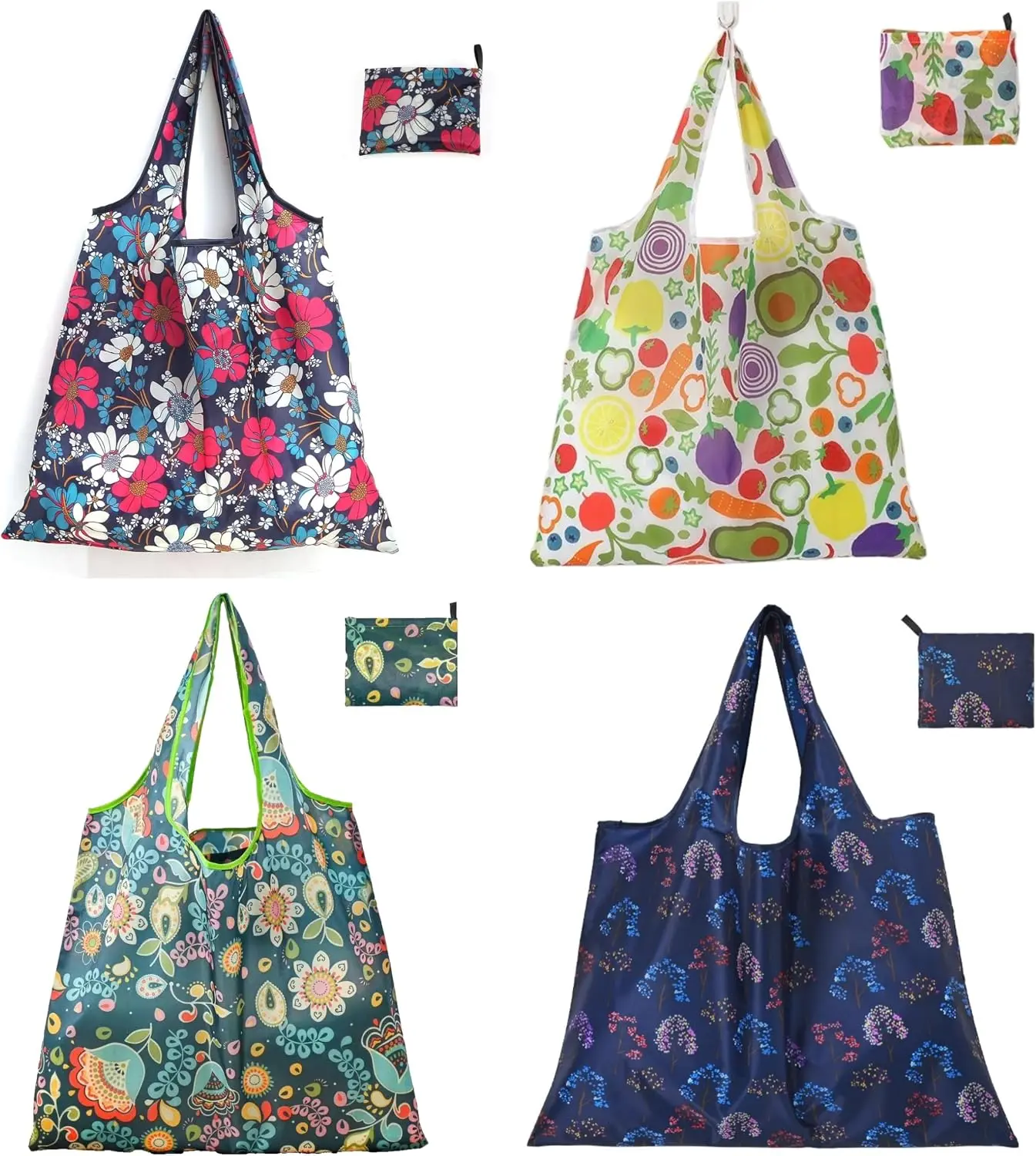 Extra Large Foldable Reusable Grocery Bags, 33LBS Heavy Duty Shopping Tote Bags, Waterproof Washable Polyester Bags with Reinforced Handles for Home, Market & Travel